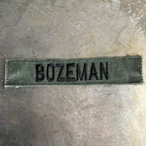 BOZEMAN Embroidered Vintage ‘Army Green’ Military name tape patch